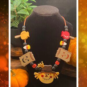 Handmade Fall/Halloween-themed Statement Necklace